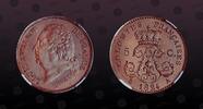 FRENCH COLONIES 5 Centimes FRENCH COLONIES , KM E8, Bronze, 5 Centimes, 1824A, Specimen, Essai. King Louis XVIII - bust left. NGC Scratch Resistant Holder! -