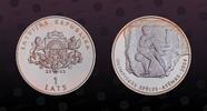 LATVIA, KM# 57 , Silver, 1 Lats, 2002, Proof, Olympics 2004 - Ancient wrestlers. Coin in excellent condition!