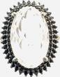 Opulenter Silberring Zirkonia klar + schwarz 925 er Sterling Silber Ring Gr. 66,5 sehr gut