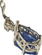 Zirkoniaanhänger Clip 2,6 cm Tropfen blauer Zirkonia Silberanhänger 925 er Silber