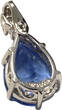 Zirkoniaanhänger Clip 2,6 cm Tropfen blauer Zirkonia Silberanhänger 925 er Silber