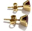 Ohrringe Gelbgold 14 Karat Ohrstecker Rubin Synthese Quadrat Carree 585er Gold