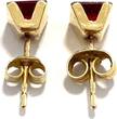 Ohrringe Gelbgold 14 Karat Ohrstecker Rubin Synthese Quadrat Carree 585er Gold