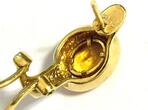 Ohrringe Ohrstecker Citrin oval + 750er Gold 18 Karat