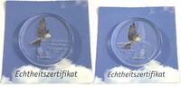 Kongo 10 Francs Glasmünze Nymphensittich Kongo 2004 10 Francs mit Zertifikat Reppa -