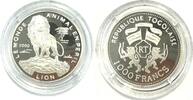Togo 1000 Francs Republik Togo Löwe Lion Le monde animal en peril -