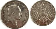 3 Mark 1909 E Kaiserreich Friedrich August König von Sachsen ss