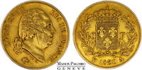 France 40 FRANCS LOUIS XVIII - OR - 1820 A PARIS -
