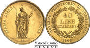 Italie 40 lires or 1848 Milan - PCGS MS 63 -