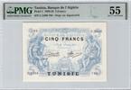 Tunisie 5 francs Banque de l'Algérie - 17 juillet 1920 - PMG AU 55 -