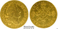 France Double Louis d'or aux 4L 1695 (G) Poitiers - Flan réformé - PCGS XF -