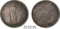 Italie 5 Lire Italie - Lombardie 1848 -