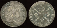 France 10 Sols aux insignes Ludwig XIV. (1643-1715 Rouen mint -