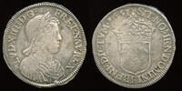 France 1/2 Ecu à la mèche longue Ludwig XIV. (1643-1715) Angers mint -