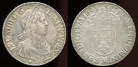 France Ecu à la mèche longue Ludwig XIV. (1643-1715) Toulouse mint -