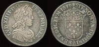 France 1/4 Ecu à la mèche longue Ludwig XIV. (1643-1715) Paris mint -