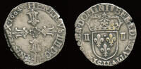 France 1/4 d'écu croix de face Henri IV (1589-1610) La Rochelle mint -