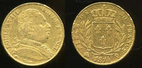 France 20 Francs Louis XVIII (1814-1824) Perpignan mint -