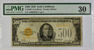 $500 Dollars 1928 USA AA Block PMG VF 30