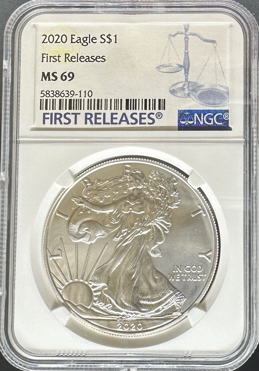 US Silver Eagle Early Release 2020 Silver Eagles NGC MS69