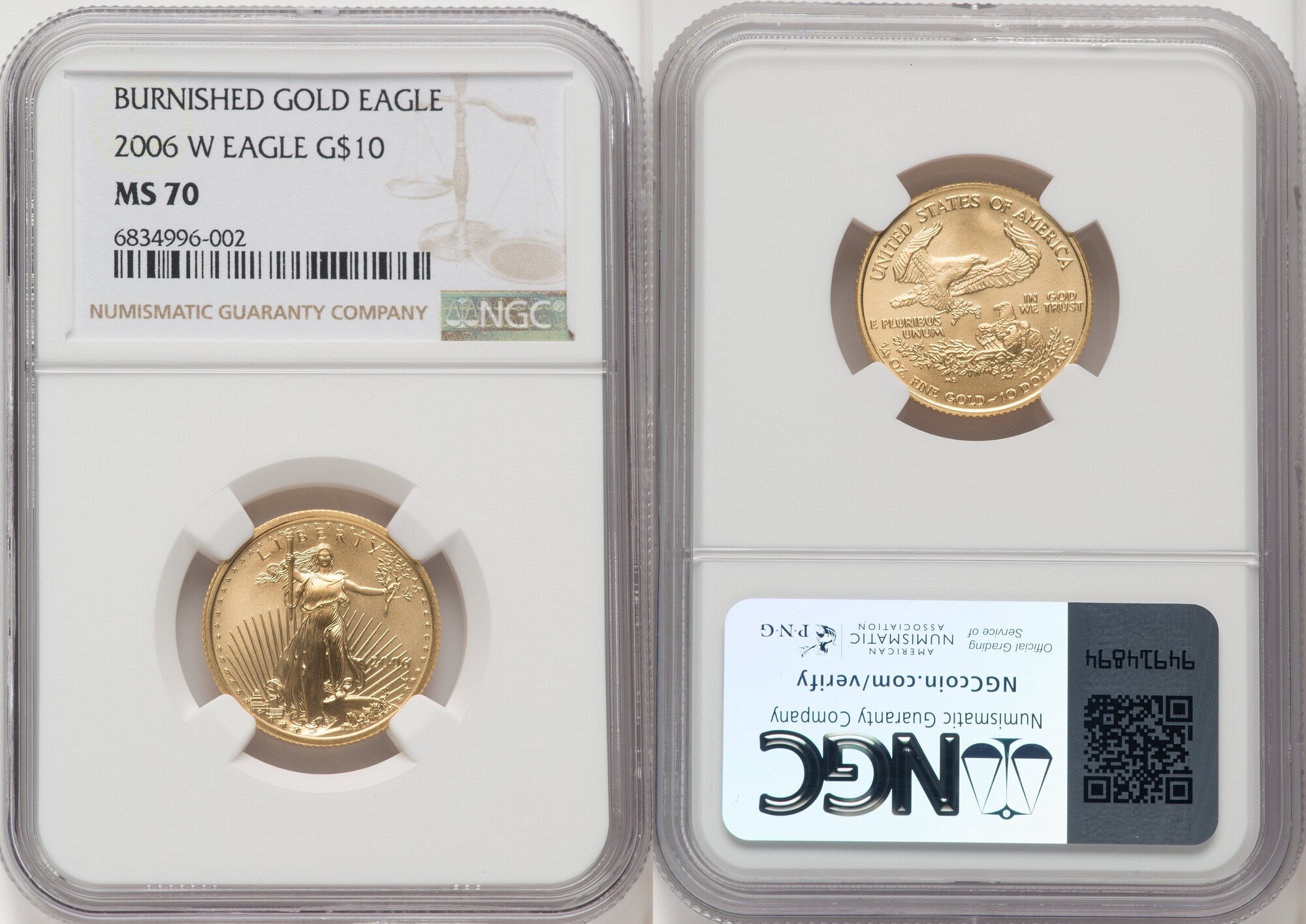 US 10 Quarter Ounce Gold Eagle 2006 W Gold Eagles NGC MS70 MA Shops 2024-quarters-designs-lindy-samaria