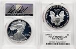 World Coins and Other 1990-S Proof Silver Eagle 1 oz David Hall -