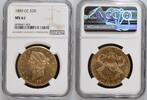 Goldm&uuml;nzen $20 1889-CC Liberty Head $20 NGC MS61 13137,78 EUR  zzgl. 38,92 EUR Versand
