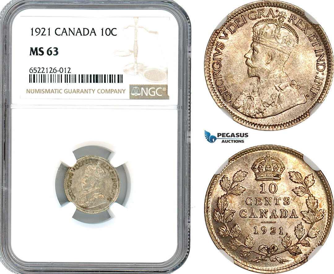 Canada 10 Cents 1921 NGC MS63 MA Shops canada-1-cent-1919-pcgs-ms-64-rb-red-unc