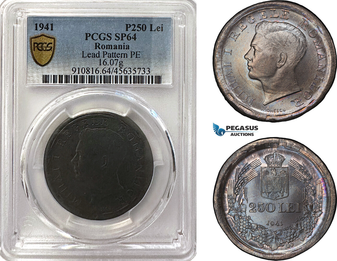 Romania 250 Lei Pattern 1941 PCGS SP64 MA Shops romania-250-lei-pattern-1941-pcgs-sp64-ma-shops