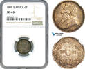 South Africa 6 Pence 1895 NGC MS63