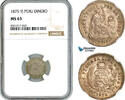 1 Dinero 1875 Peru  NGC MS63