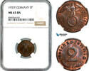 Germany, Third Reich 2 Reichspfennig 1937 NGC MS65BN, Top Pop! 159,00 EUR  zzgl. 15,00 EUR Versand