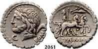 Roman Republic AR Denarius L. and C. Memmius L.f Galeria, Saturn