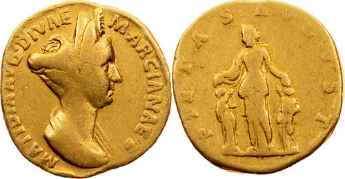 Ancient Aureus 112-119 Rome Matidia F