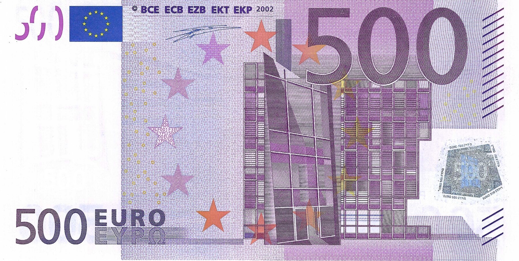 500 Euro 2002 Biljet Met Handtekening W F Duisenberg P F001 Unz MA 500 Euro 2002 Biljet Met Handtekening W F Duisenberg P F001 Unz MA