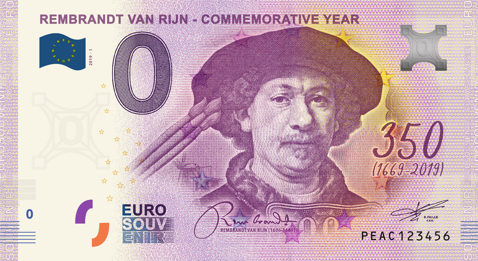 0-euro-biljet-nederland-2019-rembrandt-zelfportret-ma-shops