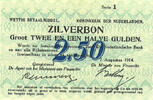 Summer Sale 2026 - Bankbiljetten 2 1/2 gulden 1914 Zilverbon 09-1c  1225,00 EUR  zzgl. 14,50 EUR Versand