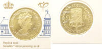 penning Nederland 2018 Replica Gouden Tientje in munthouder KNM -