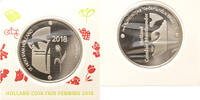 penning Nederland Holland Coin Fair Tulpen in munthouder KNM -
