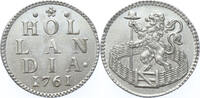 Duit 1761 Holland  zilver vz+