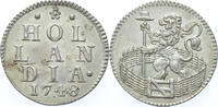 Duit 1748 Holland  zilver vz