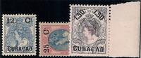 Curaçao NVPH nr. 26/28 Frankeerzegels met overdruk 1901-1902 postfris -