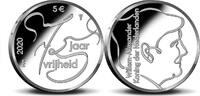 5 euro 75 jaar Vrijheid verzilverd herdenkingsmunt -