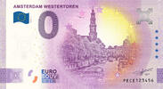 0 Euro biljet Nederland 2023 - Amsterdam Westertoren #003000 -