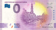0 Euro biljet Nederland 2023 - Amsterdam Westertoren #002222 -