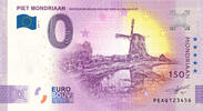 0 Euro biljet Nederland 2022 - Mondriaan Oostzijdse Molen aan het Gein -