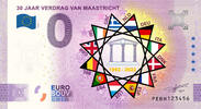 0 Euro biljet Nederland 2022 - 30 jaar Verdrag van Maastricht KLEUR -