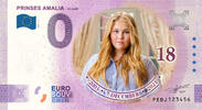 0 Euro biljet Nederland 2021 - Prinses Amalia 18 jaar KLEUR -