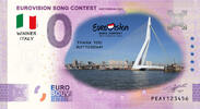 0 Euro biljet Nederland 2021 - Eurovisie Songfestival Rotterdam KLEUR -
