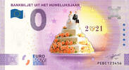 0 Euro biljet Nederland 2021 - Bankbiljet uit het huwelijksjaar KLEUR -